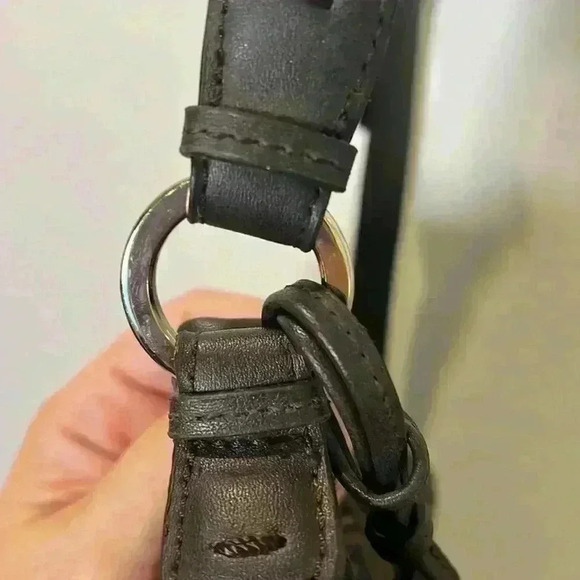 Liz Claiborne Monogram Crossbody Shoulder Bag
Dark Brown Gold Adjustable Straps - Picture 7 of 8